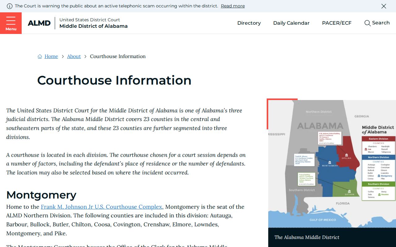 Lowndes County court records federal courthouse information