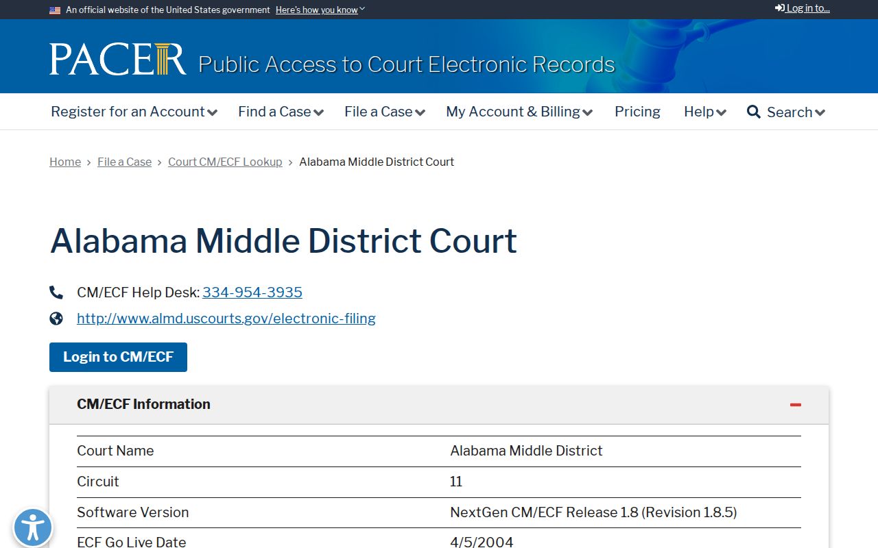 Lowndes County federal court records PACER lookup