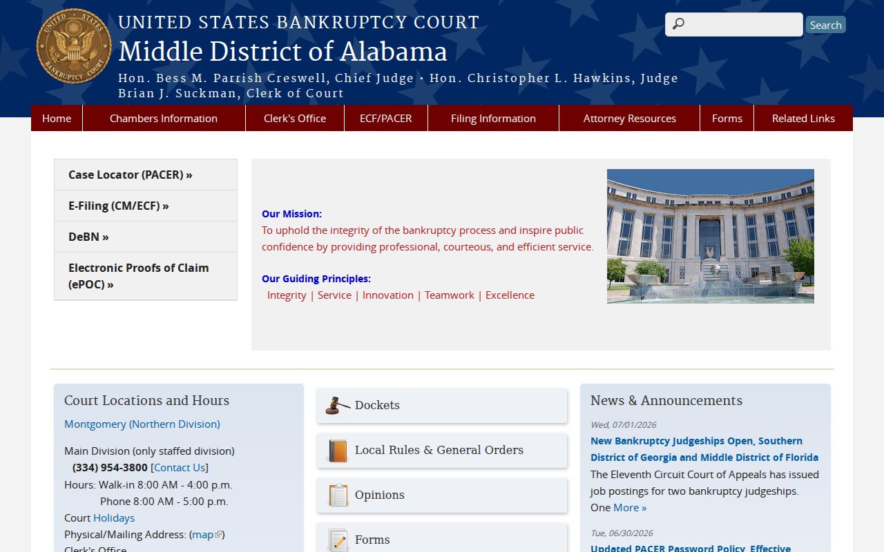 Lowndes County court records Middle District bankruptcy court