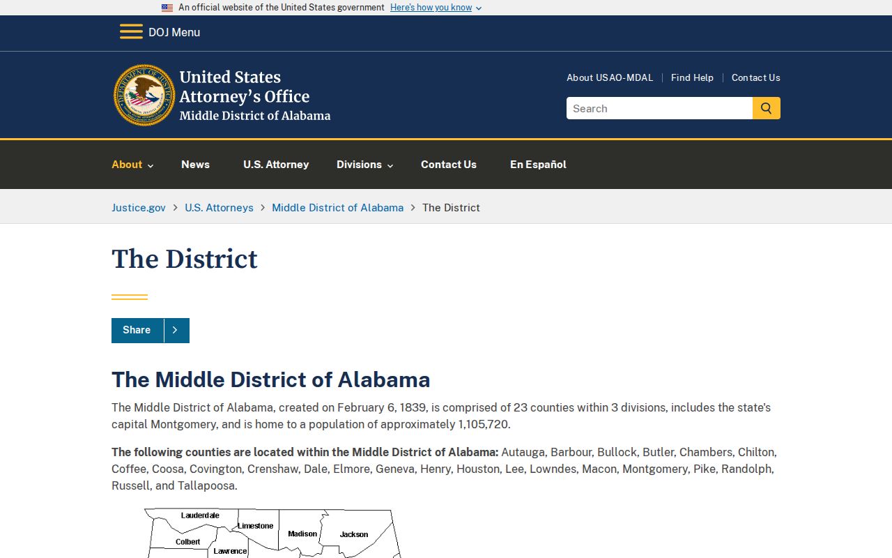 Lowndes County criminal court records U.S. Attorney Middle District