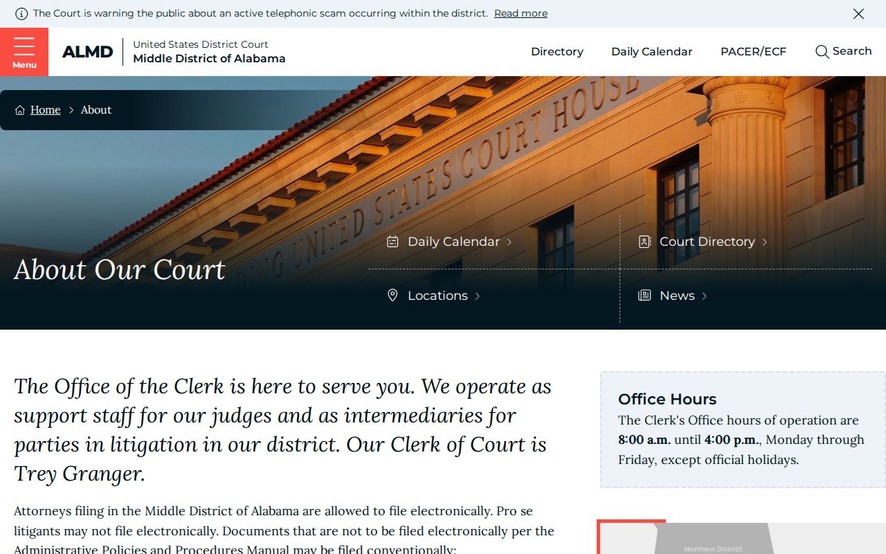 Lowndes County court records federal Middle District division information