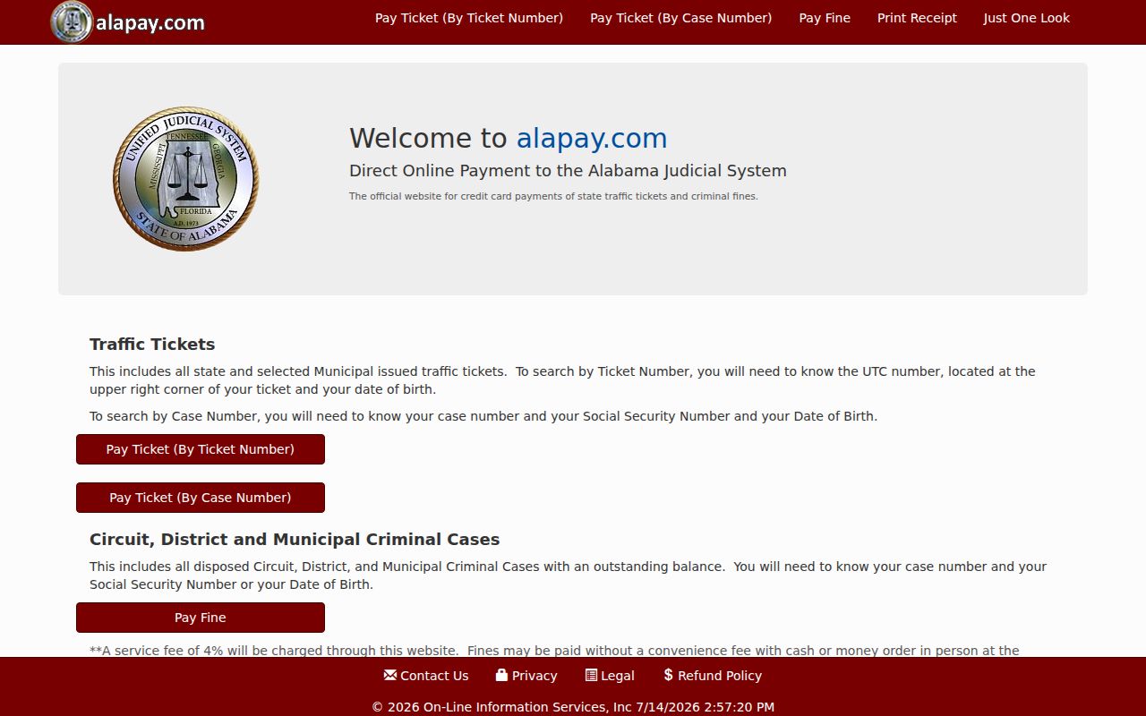 Lowndes County traffic court records AlaPay portal