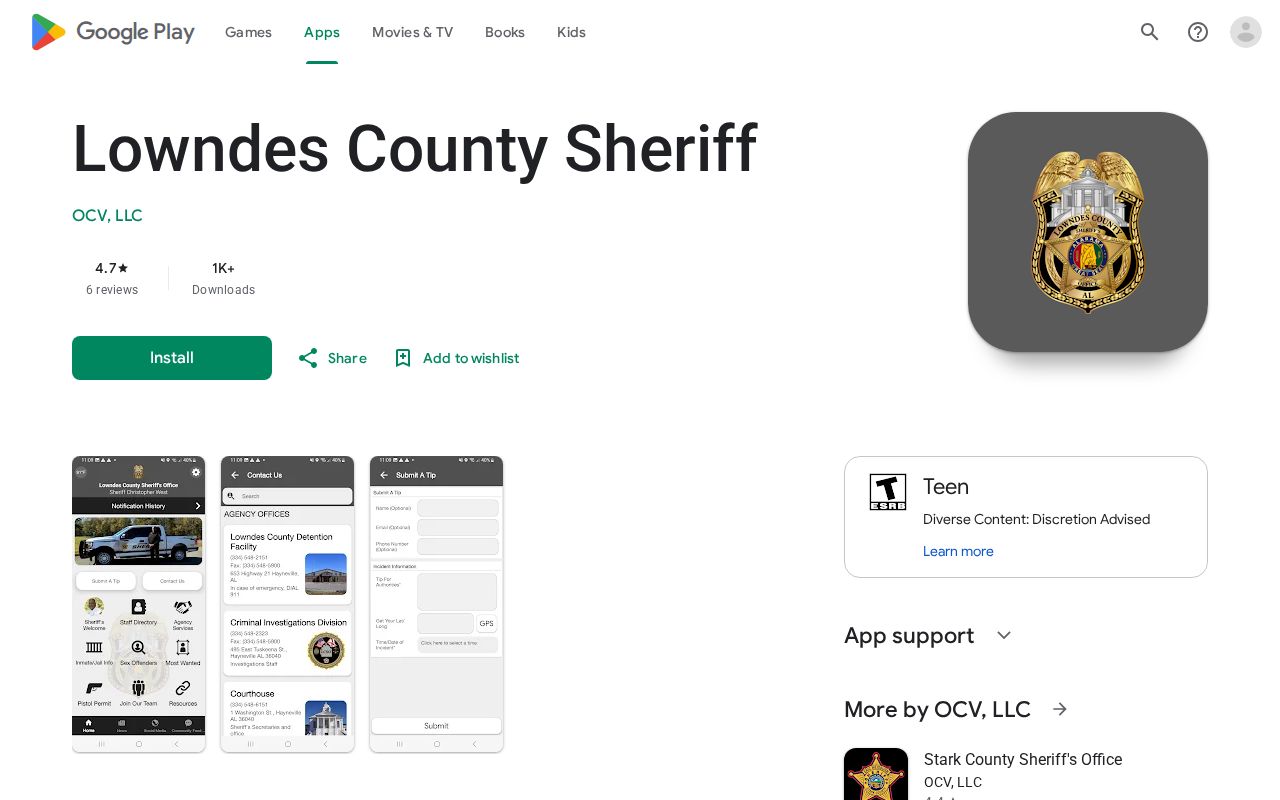 Lowndes County warrant records Sheriff Android app